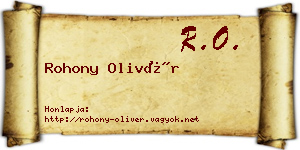 Rohony Olivér névjegykártya