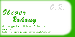 oliver rohony business card